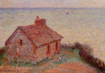 Claude Oscar Monet : Customs House at Varengeville, Rose Effect